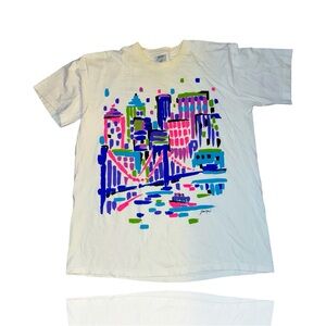 Vintage 90’s Gilda Marx NYC Abstract Art T-Shirt: OSFM: GUC: Manhattan